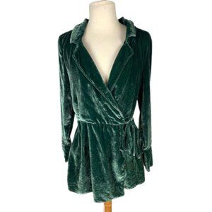 Free People Green Velvet Viola Romper